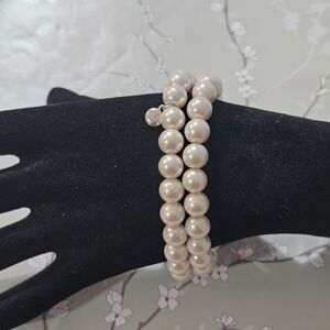 Pair of Roman RMN Pearl Bracelets